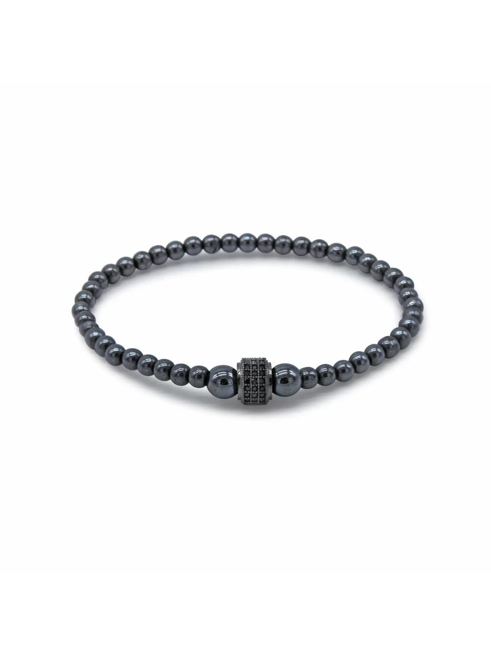 🔴 Bracelet - Black Rhodium Drum Pavé